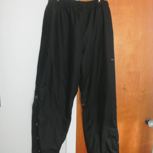 Nike Golf Fit Storm Wind Black Drawstring Pants Snaps at Bottom Polyester ~ XL - Picture 3 of 4